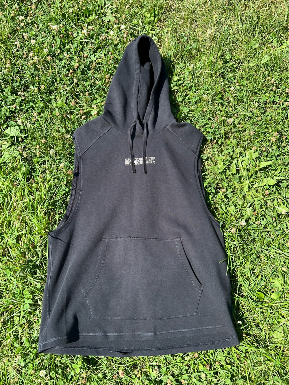Gymshark Longline Sleeveless Hooded Tank Black Large Athleisure